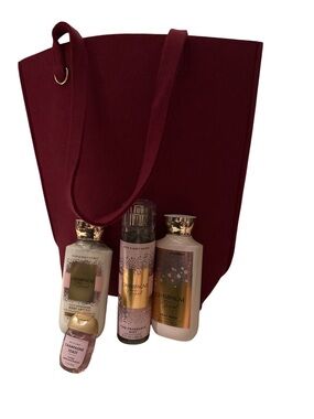 Bath & Body Works Champagne Toast Gift Set - Burgundy and Gold Accents
